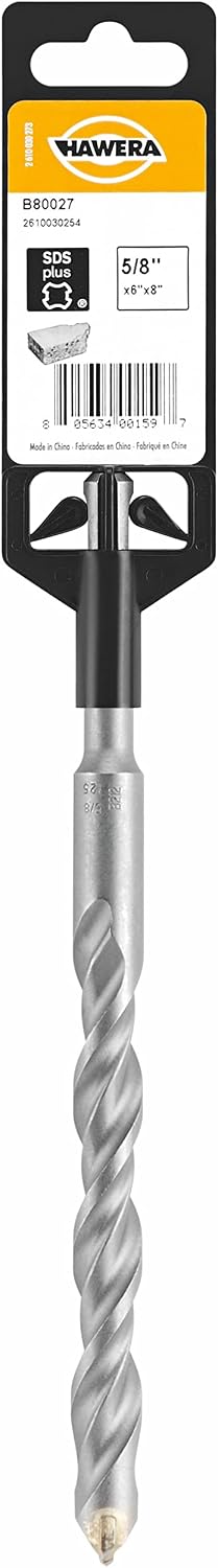 Bosch SDS-PLUS®, SHANK HAMMER BIT, 5/8" X 6" X 8"  (25 PK) B80027B25