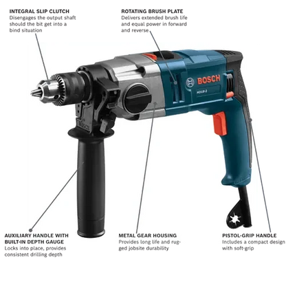 Bosch 1/2" 2-Speed Hammer Drill (8.5 Amp) HD18-2