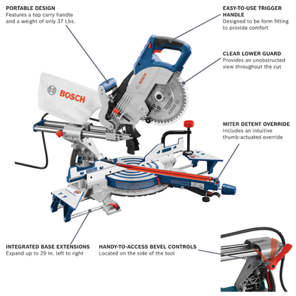 Bosch 8 1/2" Single Bevel Slide Miter Saw CM8S