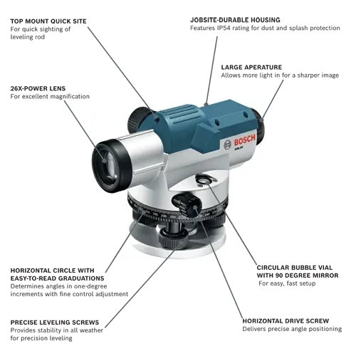 Bosch GOL 26 CK Auto Optical Level Kit 26X GOL 26 CK