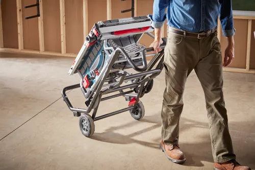 Bosch 15 Amp 10-Inch Jobsite Table Saw with Gravity Rise Wheeled Stand GTS15-10