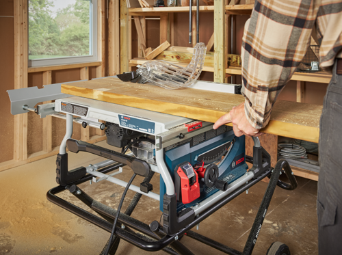 Bosch 15 Amp 10-Inch Jobsite Table Saw with Gravity Rise Wheeled Stand GTS15-10